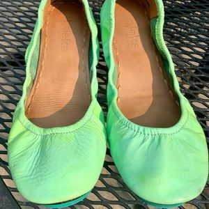 Tieks, mint patent leather.